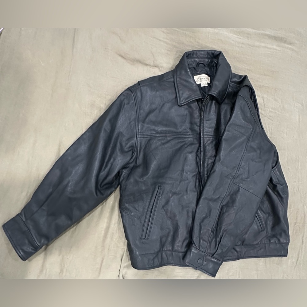 Oversized leather jacket